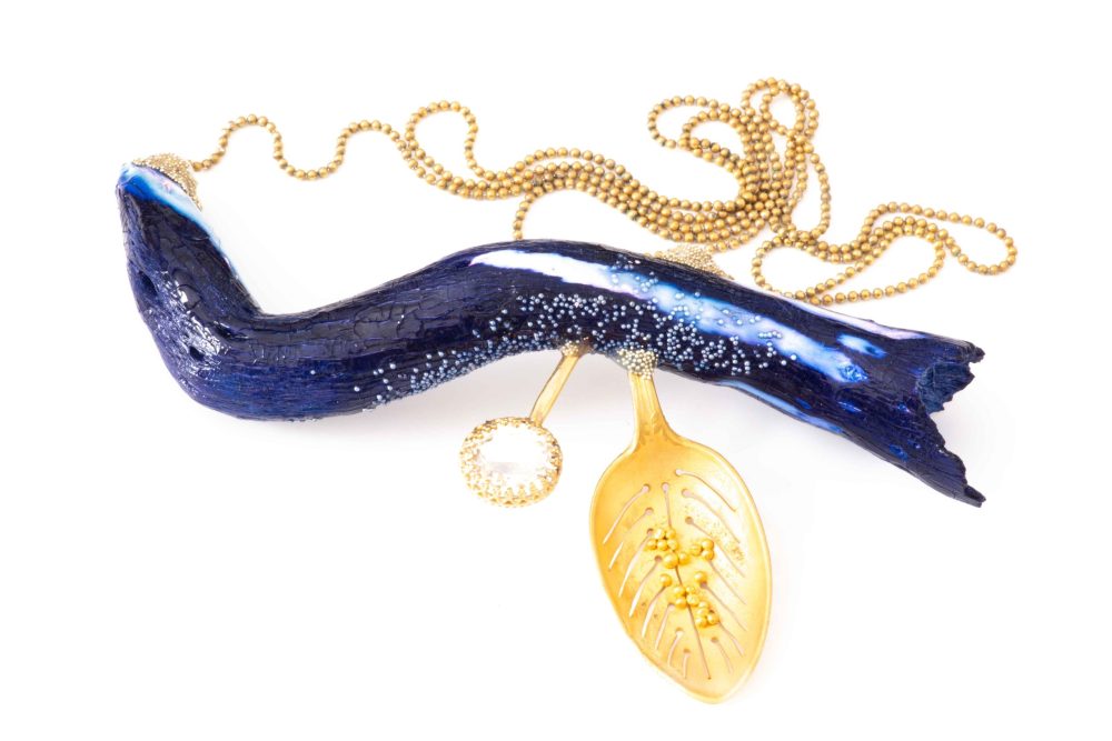 Gold and blue necklace