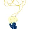 Yellow and blue porcelain necklace