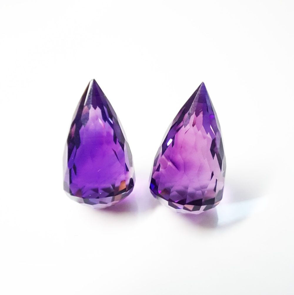 Amethysts drop pair 40 ct