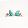 Petite green wood earrings