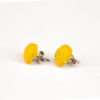 Petite yellow wood earrings