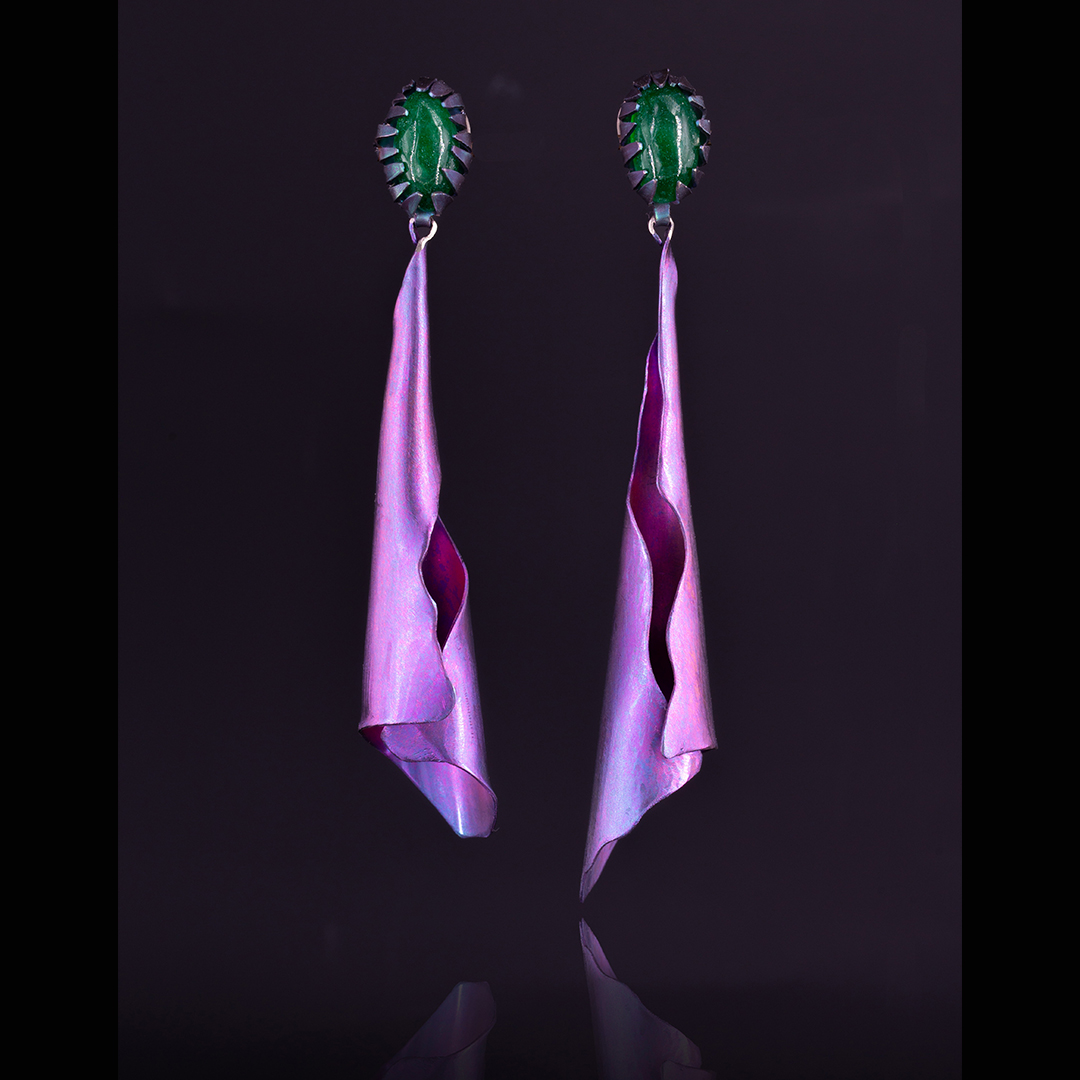 Jade Titanium earrings