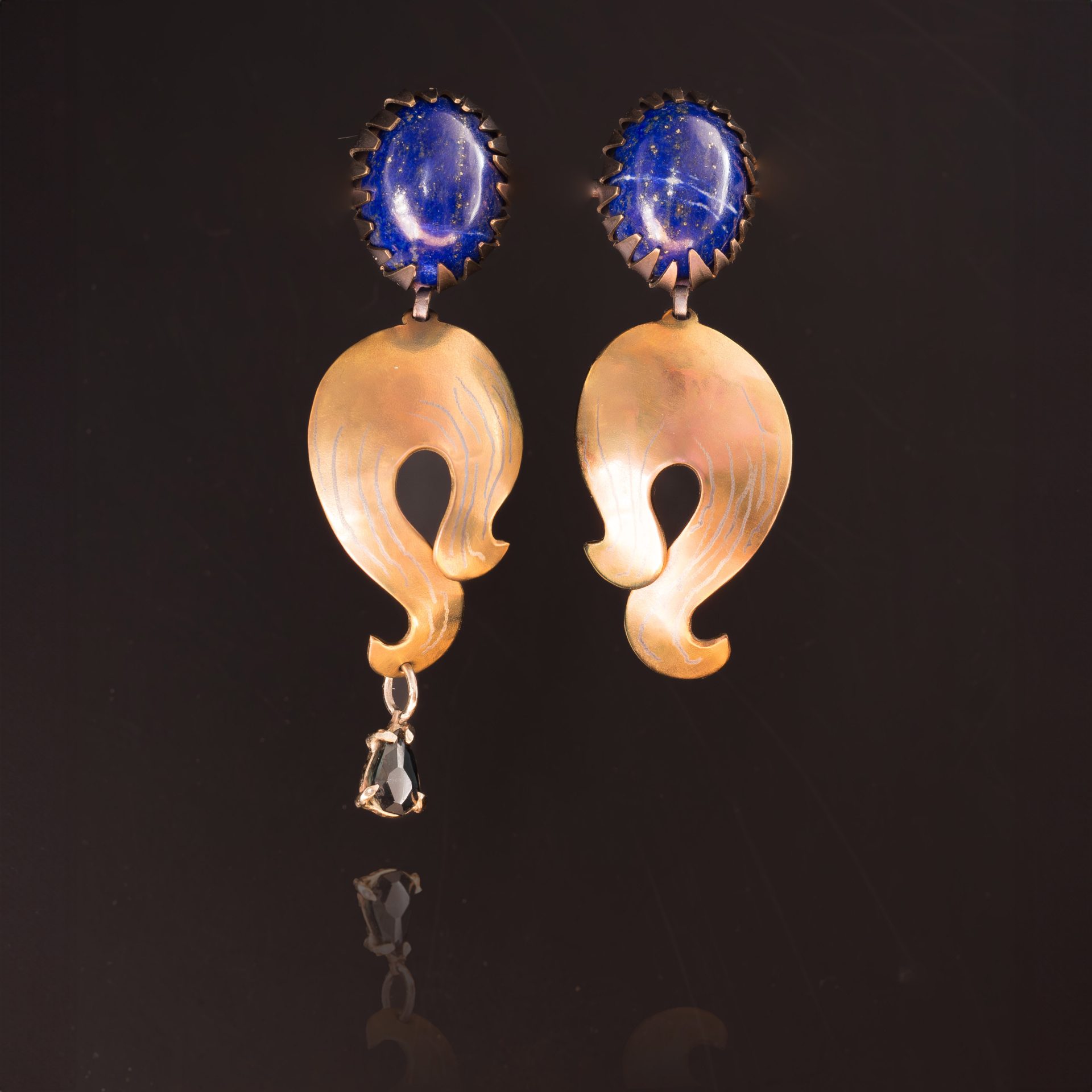 Lapis-Sapphire Titanium earrings